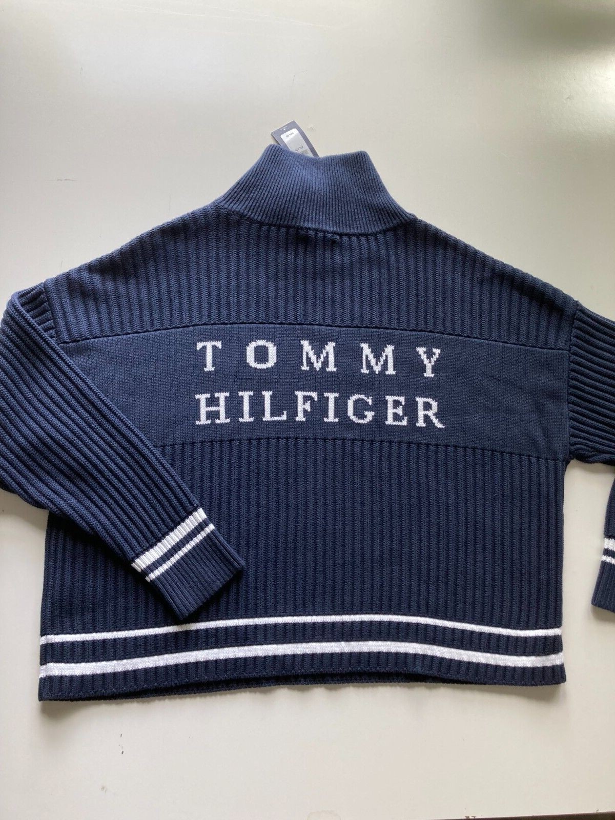 Tommy Hilfiger Women's $89 ESSENTIAL SIDE-ZIP TURTLENECK  BLUE SWEATER 2XL image 3