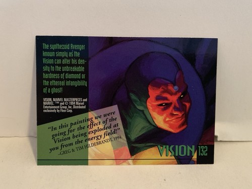 1994 Marvel Masterpieces Gold Signature Parallel #132 Vision Hildebrandt - Picture 2 of 3