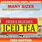 Iced Tea Fresh Delicious Advertising Banner Vinyl Mesh Sign juice ice coffee