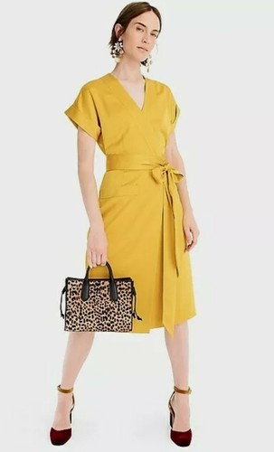 J Crew Satin Crepe Wrap Dress Style 