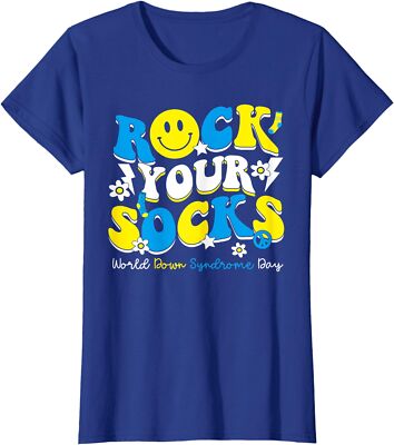 Rock Your Socks World Down Syndrome Awareness Day Ladies' Crewneck T-Shirt