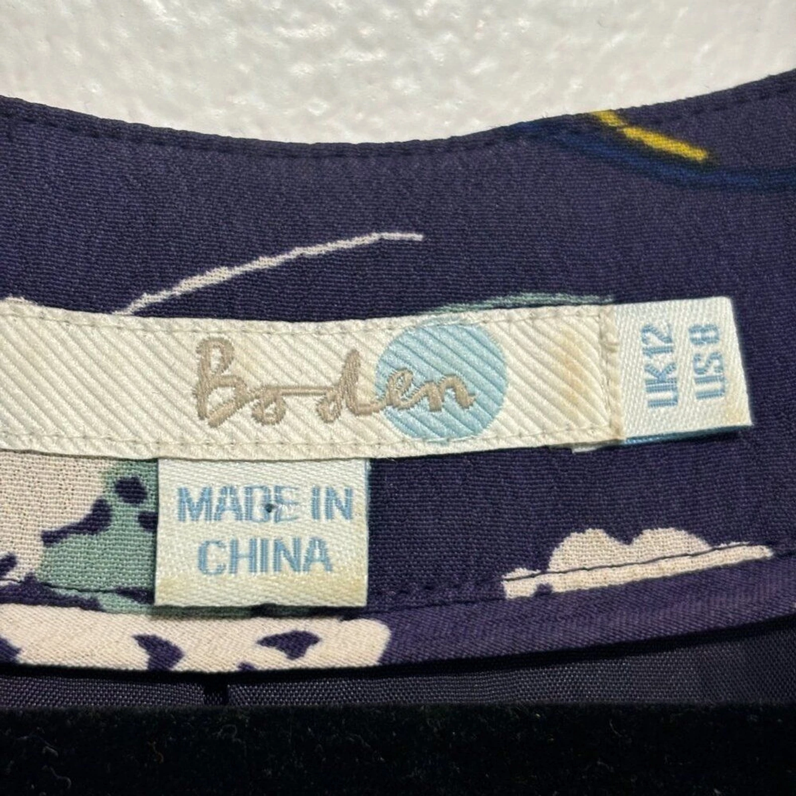 VETEMENTS Boden abito floreale taglia 8 viola manica lunga impreziosito scollo a V