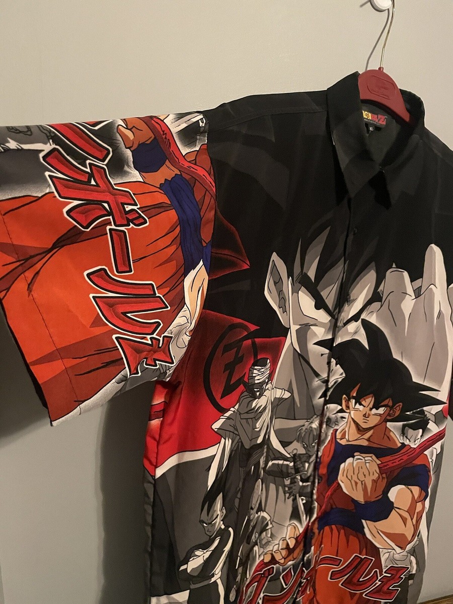 Vintage Y2K Dragon Ball Z GOKU GT Camp Button Shirt AOP