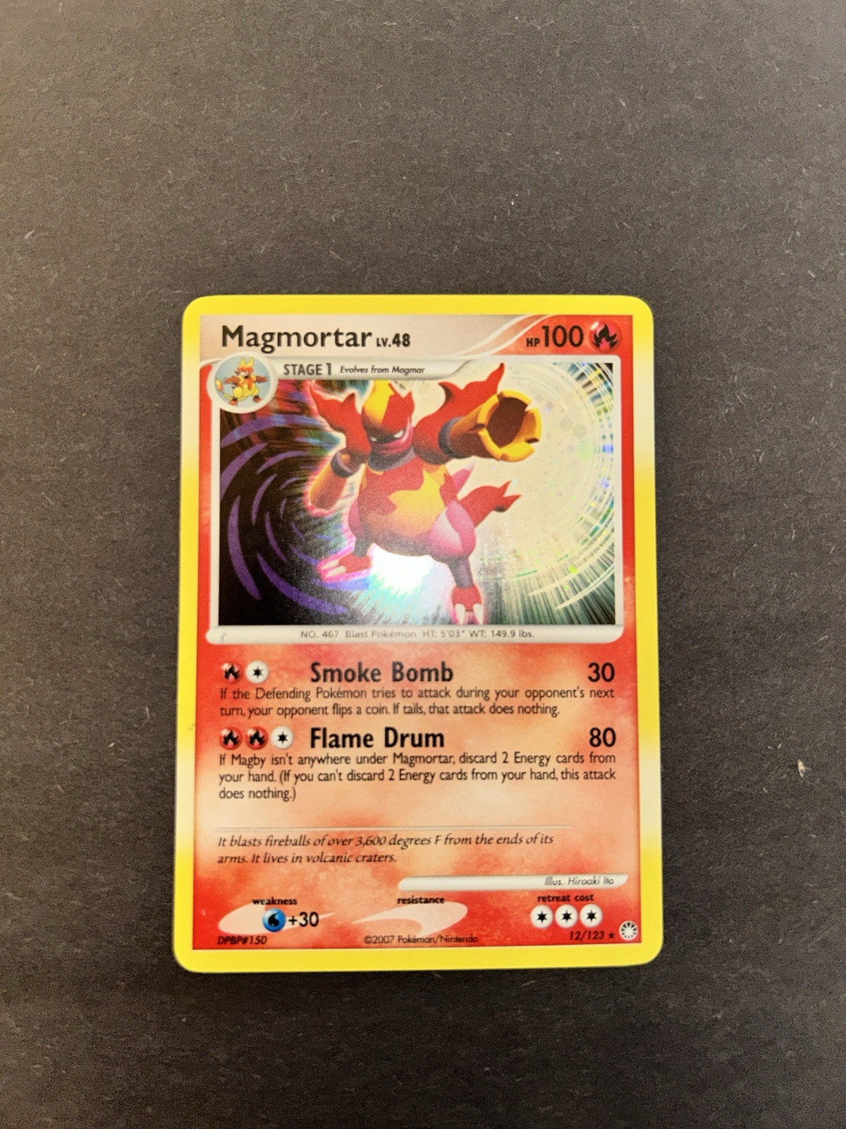 2007 TCG POKEMON CARD DIAMOND & PEARL MYSTERIOUS TREASURES MAGMORTAR 100 12/123