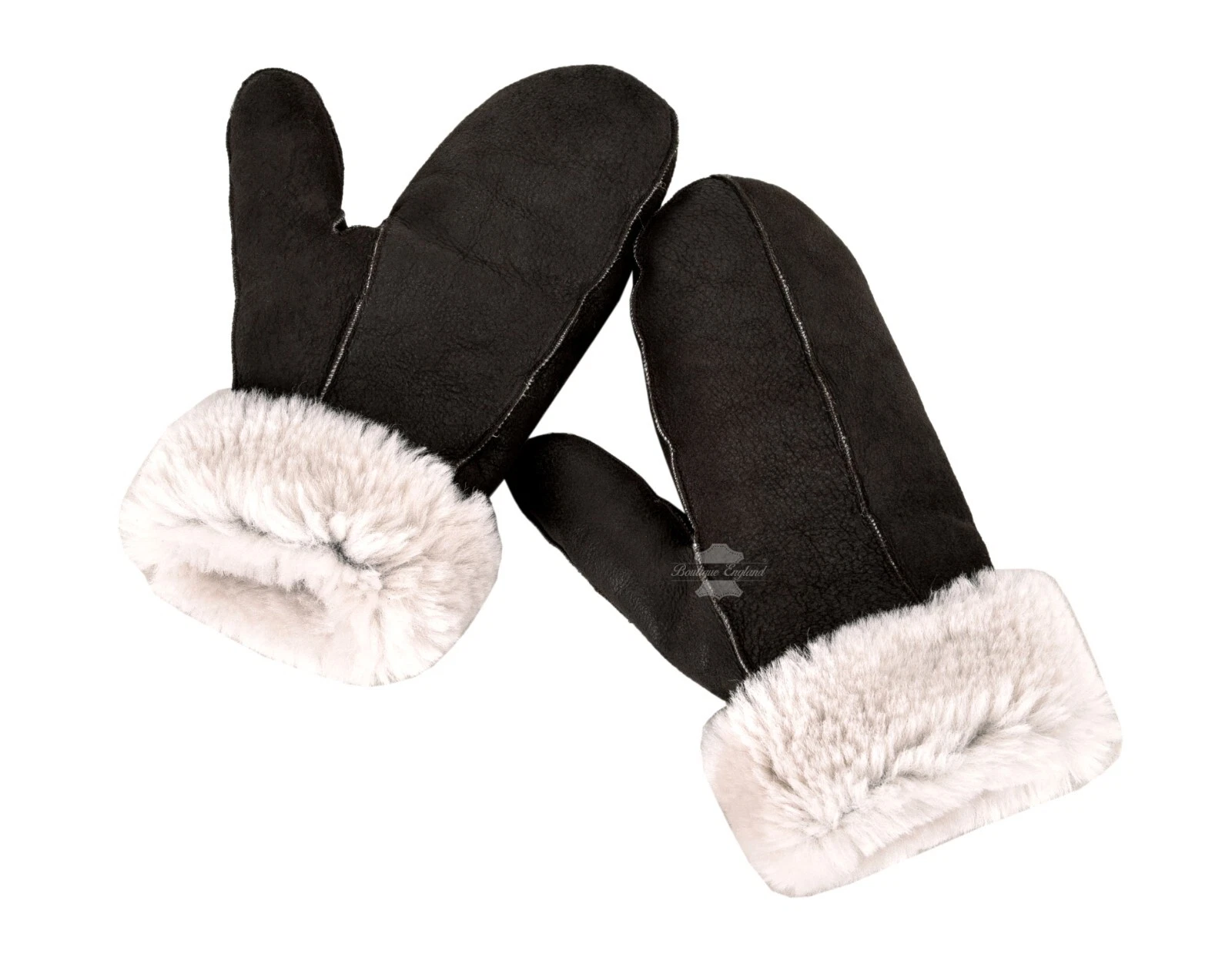 B-3 Sheepskin Mittens Gloves Thick Real Shearling Fur Winter Gloves Warm Mitts