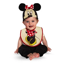 Minnie Mouse Bib and Hat Infant Costume, 0-6 Months