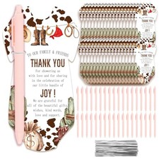 36PCS Western Baby Shower Pens for Guests, A Little Cowboy is on the Way, brown