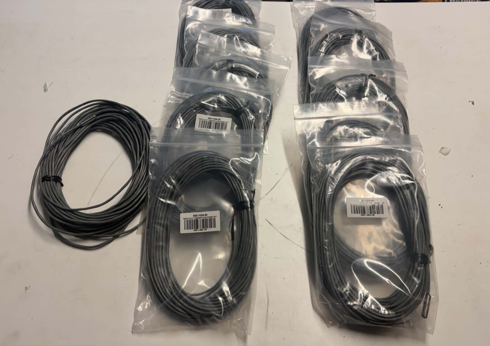 Lot of 11 Sensatronics Heavy Duty Temeprature Sensor Probe 600-1006-50 50' Cable