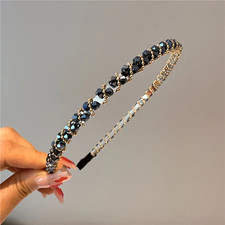 Korean Crystal Bezel Headwear Women Headband Girls Vintage Hair Bands Wide Hairb