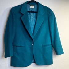 Vintage LL. Bean Blazer Wool Cashmere Green Academic Made in USA Jacket Peppy 6P