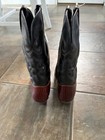 VTG Wrangler Cowboy Lizard Western Boots Size 9 Black & Mahogany Exotic Teju HTF — photo 4