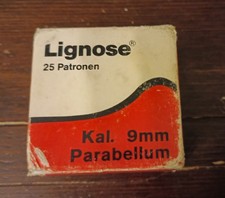 A rare 1983 Lignose PPU empty Ammo Box 9 mm Luger Parabellum Made in Yugoslavia