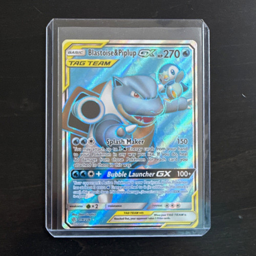 The Pokémon Company Blastoise & Piplup GX 215/236 Cosmic Eclipse Ultra Rare Holo