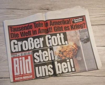 BILD Zeitung 12.09.2001 Angriff 11. September 2001 Terroranschlag WTC New York