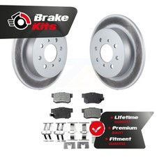 Rear Coated Disc Brake Rotors & Ceramic Pad Kit For 2002-2003 Honda Civic SiR Si