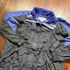 VTG Columbia Jacket Womens L Black Bugaboo Shell Windbreaker Rain 90s Japan