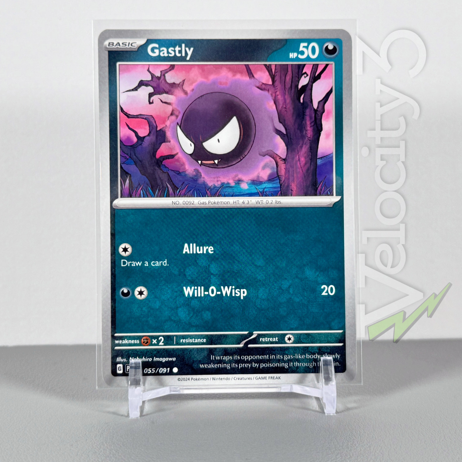 Pokemon TCG Card - Gastly 55/91 Common | 2024 Paldean Fates | NM/Mint
