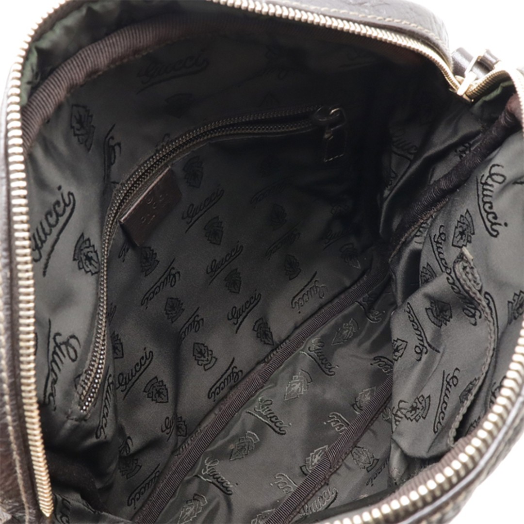 Gucci Guccisima Leather Shoulder Bag Dark Brown Gold Hardware Used, 25.5x28.5cm thumbnail 7