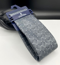 STAFFORD Men's Neck Tie  Charcoal  Grid Pattern  NEW MSRP: 34.