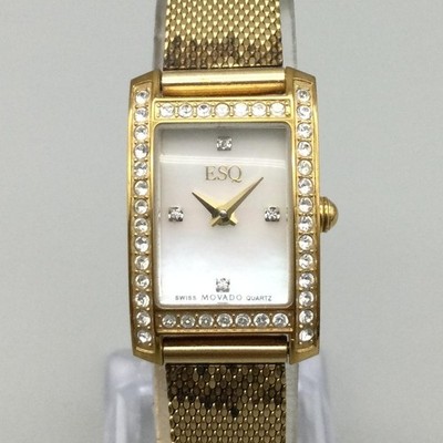 ESQ By Movado Flair Womens Watch 18mm Gold Tone ES-40.3.34.5625S New Battery
