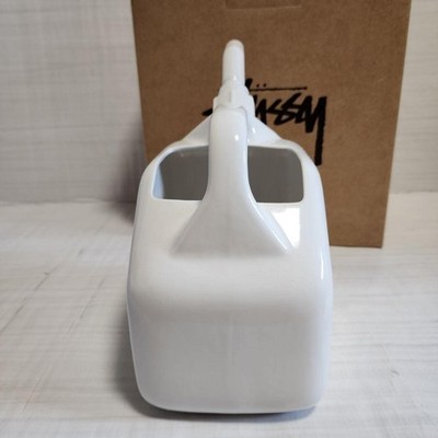Rare STUSSY Gas Can Vase - White Ceramic - Decorative Collectible