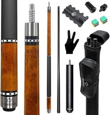 58Inch Carbon Fiber Pool Cue Stick with Screw-In Extension and Leather Case, 18O
