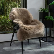 Genuine Real NZ Sheepskin Area Rug Fluffy 2' x 3'2" Sheepskin Shape , Taupe