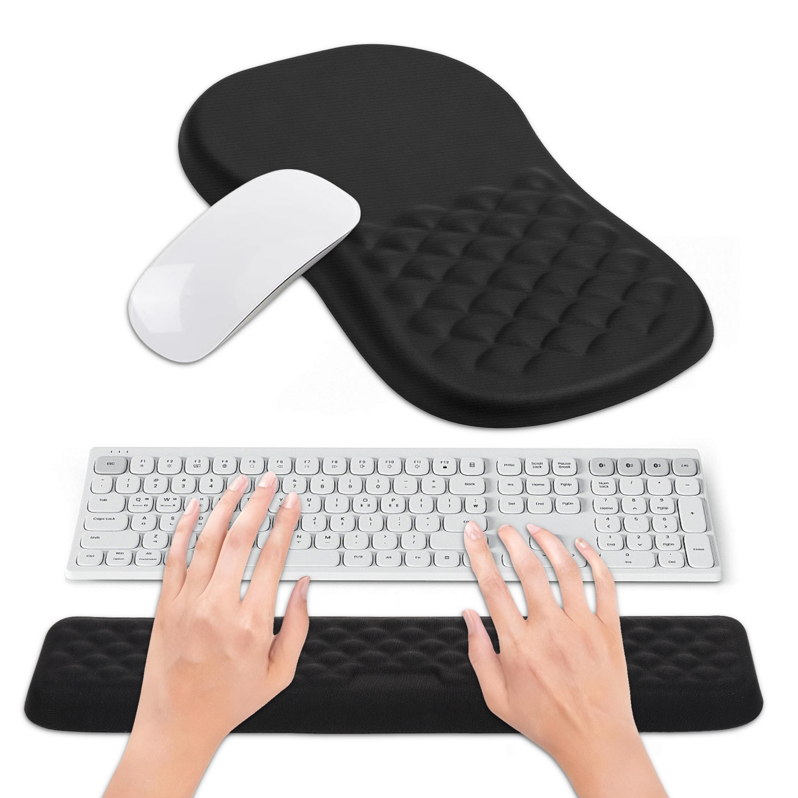 2-in-1 Keyboard Wrist Rest and Mouse Pad Set Ergonomic Memor
