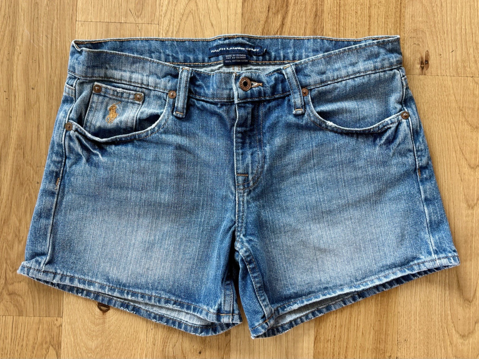 Pantaloncini jeans vintage Polo Ralph Lauren sport denim con logo pony taglia 4