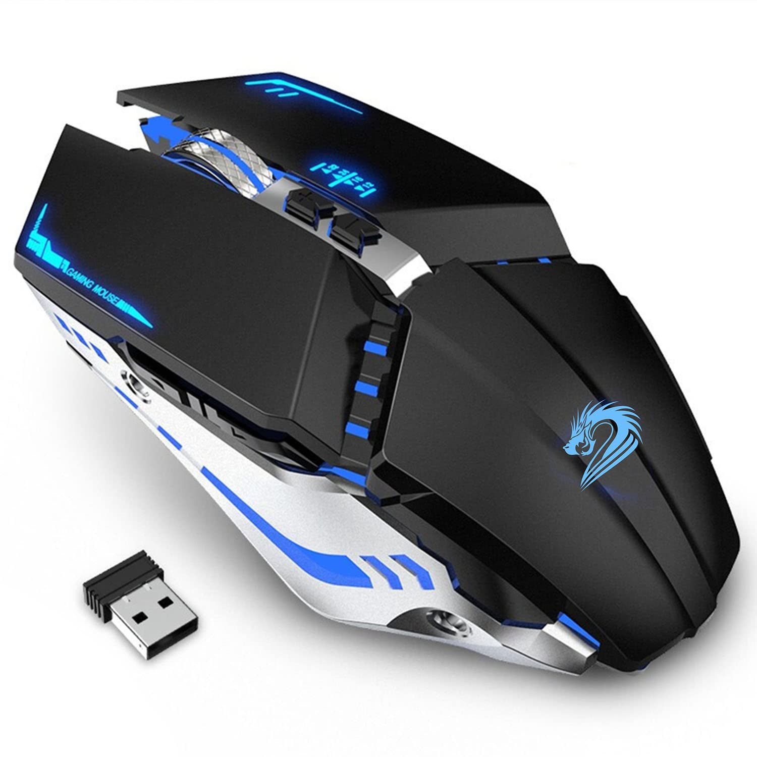 T12 Rechargeable Silent Wireless Gaming Mouse with 2.4G Optical Technology