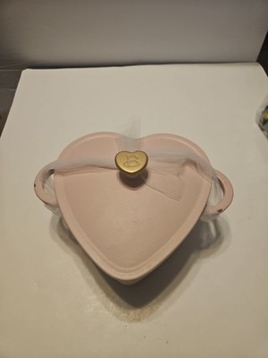 Heart Shape 2Qt Dutch Oven Cast Iron Enameled Non-Stick Oven Safe Cookware New