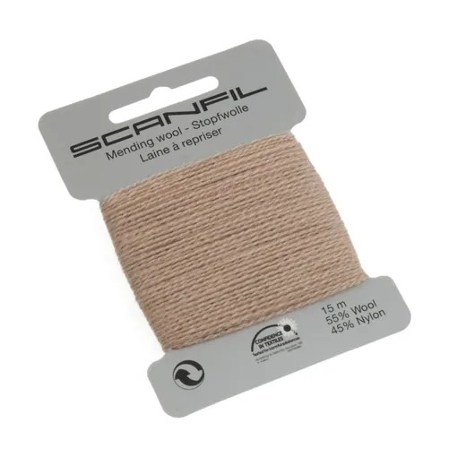 Scanfil Mending Darning Wool Thread - Mushroom Brown (15m) 55% Wool