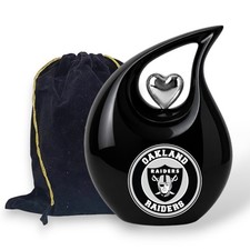 Teardrop Cremation Urn for Human Ashes Adult Large Oakland Raiders Football New