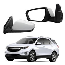 Left Driver Side Mirror Compatible With 2018-2023 Chevy Equinox L-5Pin white