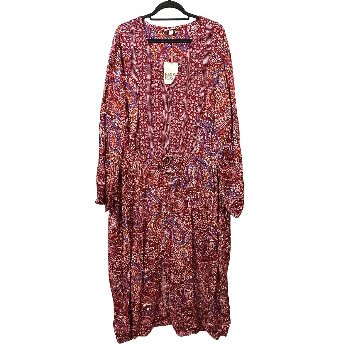 chinese dress ladies Knox Rose Knox Rose Women's Long Sleeve Embroidered Midi Casual Dress main image 0