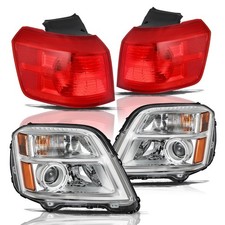 Headlight Taillight Assembly for 2016-2017 Terrain Halogen Projector with Bulbs