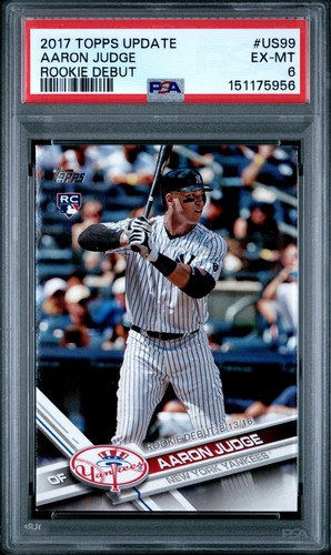 2017 TOPPS UPDATE #US99 AARON JUDGE ROOKIE RC PSA 6