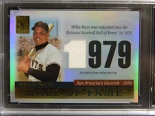 2004 Topps Tribute Willie Mays game worn Hall Of Fame Jersey GMS 9 Giants HOF