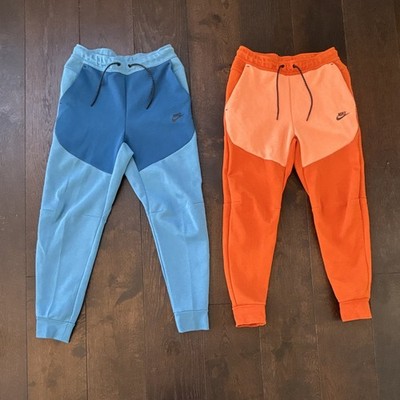 Nike Tech Fleece Men's Jogger Pants S Blue and Orange Bundle