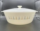 Vintage Anchor Hocking Fire-King “Candle Glow” Casserole Dish w/ Lid – 3 Qt