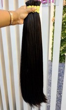 Human Hair Extensions 100 24 Inches 400g Dark Brown Straight Soft Silky Luxury
