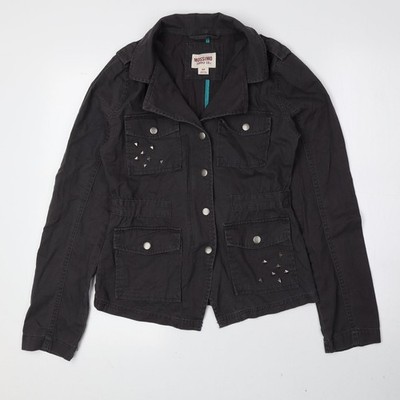 Mossimo Damen Jacke Grau Größe S Druckknopf