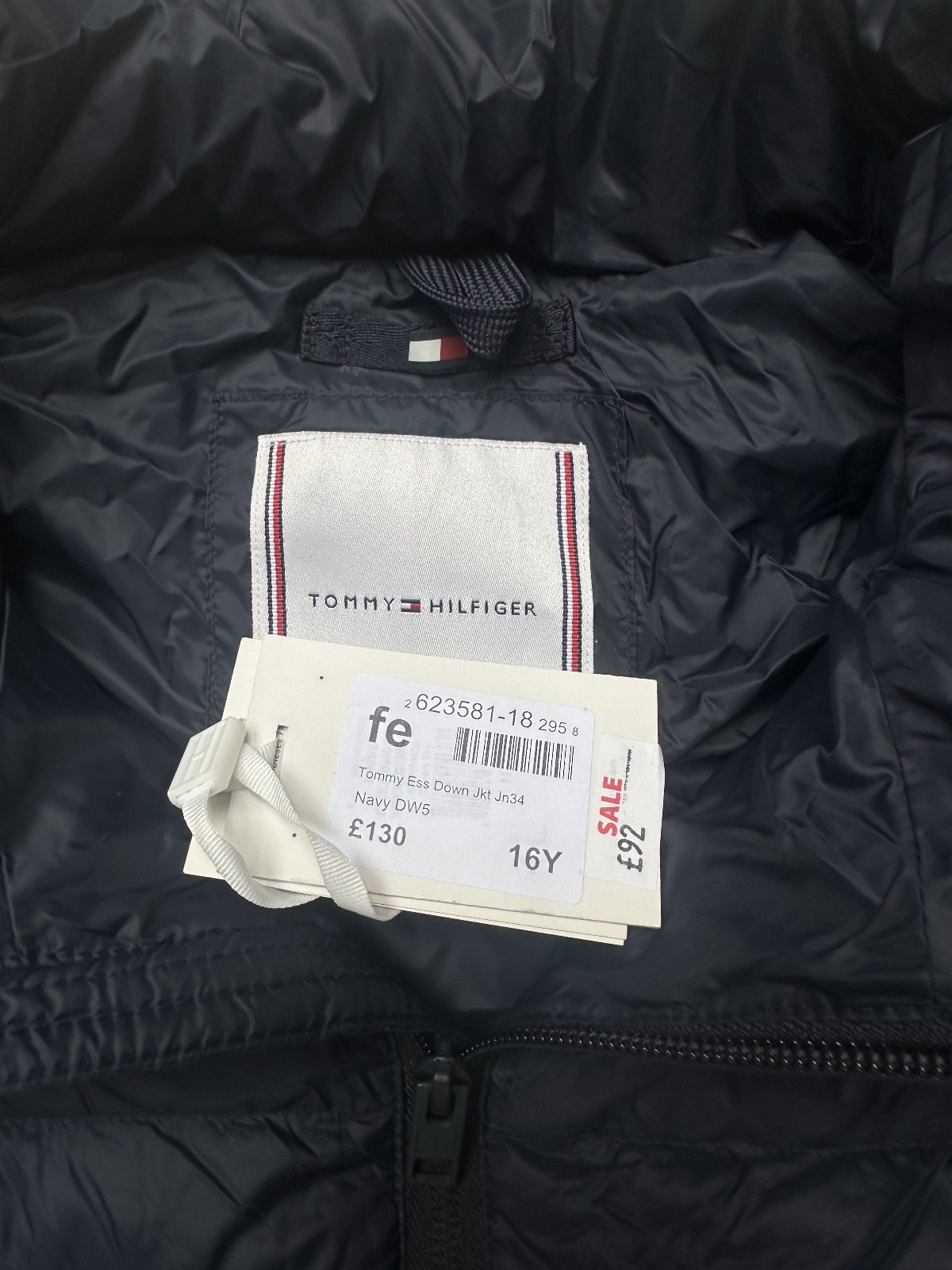 Tommy Hilfiger Essential Down Navy Padded Jacket Coat - Age 15 - 16 BNWT RRP£130 image 7