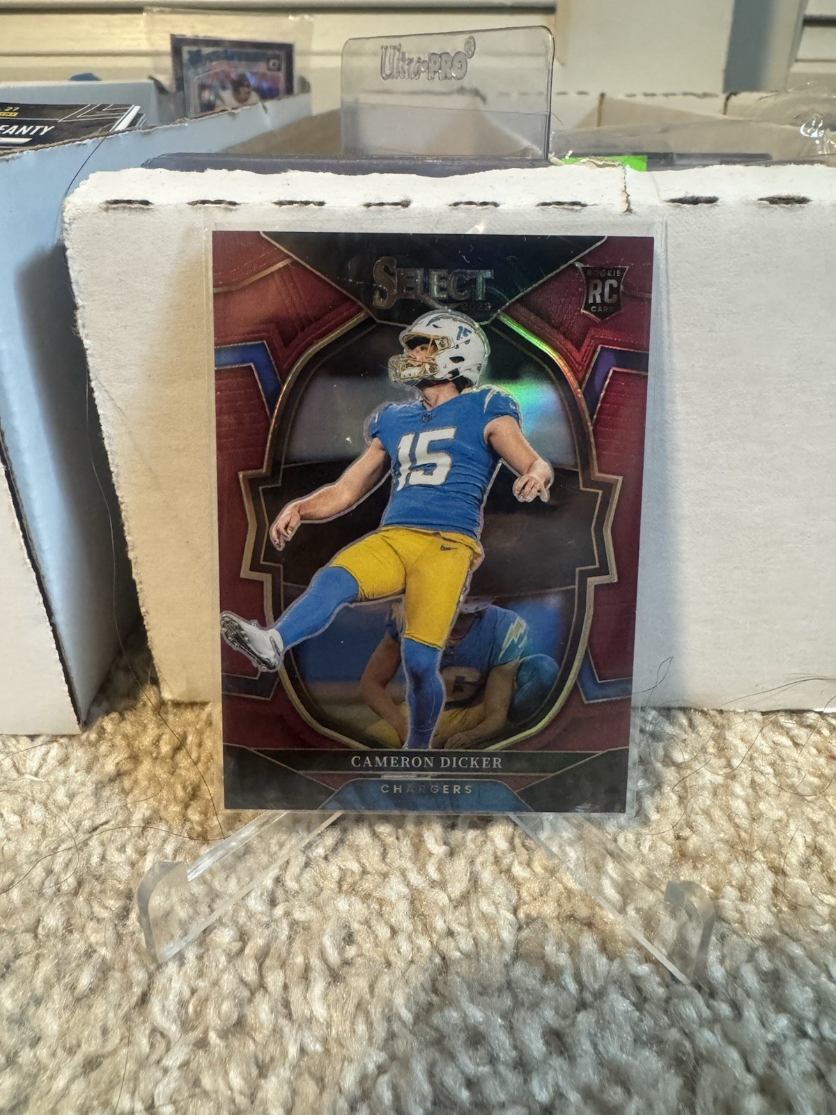2022 Panini Select - Concourse Cameron Dicker #16 Red & Gold Prizm RC #/149