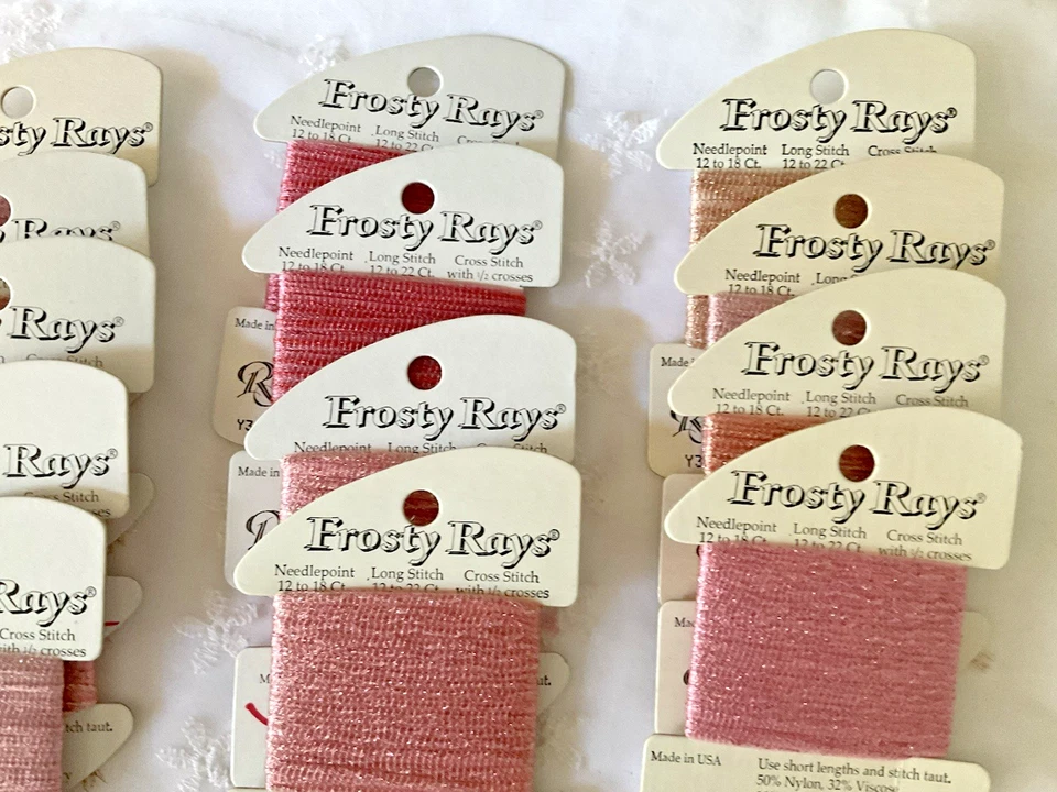 Rainbow Gallery Thread Frosty Rays Lot of 13 Medium Pink Shades Made in USA New - Image 3 of 4