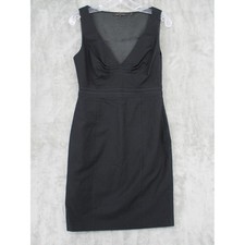 Elie Tahari Dress 6 Sheath Bodycon Babydoll Contrast Stitch Career Cocktail Zip