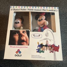 VTG Dolly Disney Minnie Mickey Dinosaur Musical Motion Mobile Crib Or Wall 1984