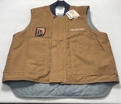 SALISBURY PRO-WEAR Arc Flash Protective  Vest Mens  Large Brown 45 CAL/CM 2 NWT - product listing photo