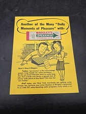 Vintage WRIGLEY'S CHEWING GUM SAMPLER From the 1930's With Original Gum Piece