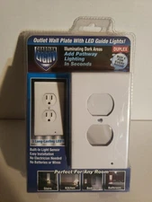 Guardian Light Wall Outlet Plate With Led Guide Lights New Duplex